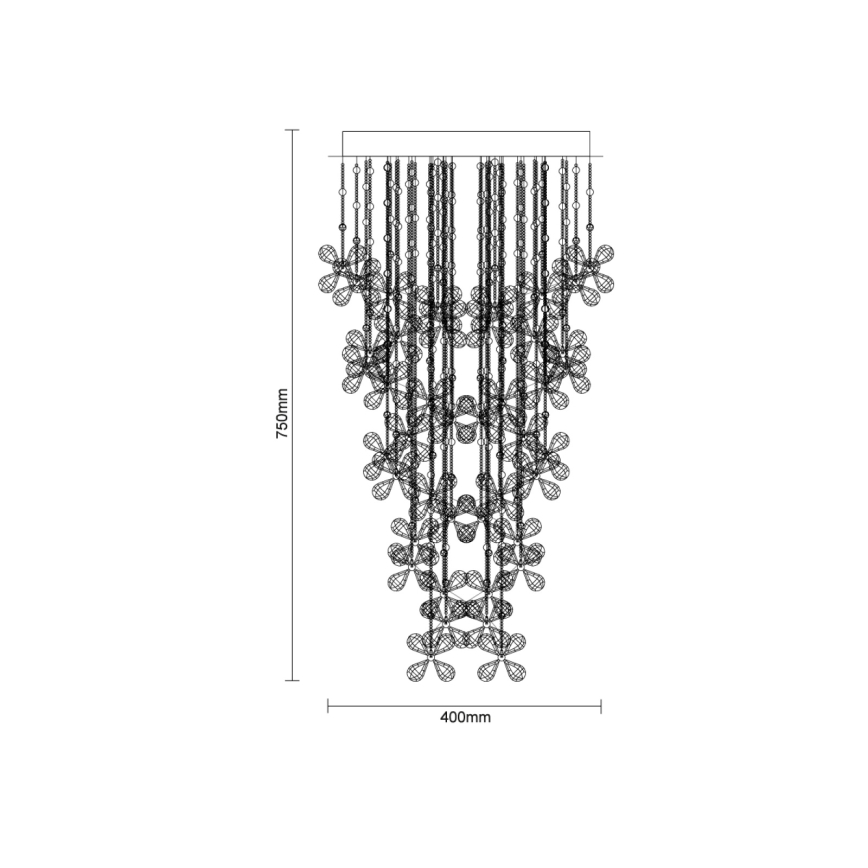 LED kristalna stropna svjetiljka SAMOA LED/30W/230V Ø 40 cm, sjajni krom + daljinski upravljač