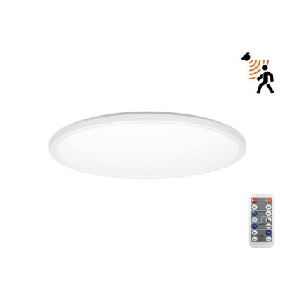 LED Svjetiljka za kupaonicu sa senzorom za pokret i dan/noć NIVERA LED/12W/230V IP54 3000/4000/6000K pr. 22,5 cm bijela + daljinski upravljač