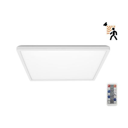 LED Svjetiljka za kupaonicu sa senzorom za pokret i dan/noć NIVERA LED/18W/230V IP54 3000/4000/6000K 30x30 cm bijela + daljinski upravljač