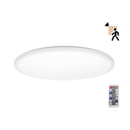 LED Svjetiljka za kupaonicu sa senzorom za pokret i dan/noć NIVERA LED/18W/230V IP54 3000/4000/6000K pr. 30 cm bijela + daljinski upravljač