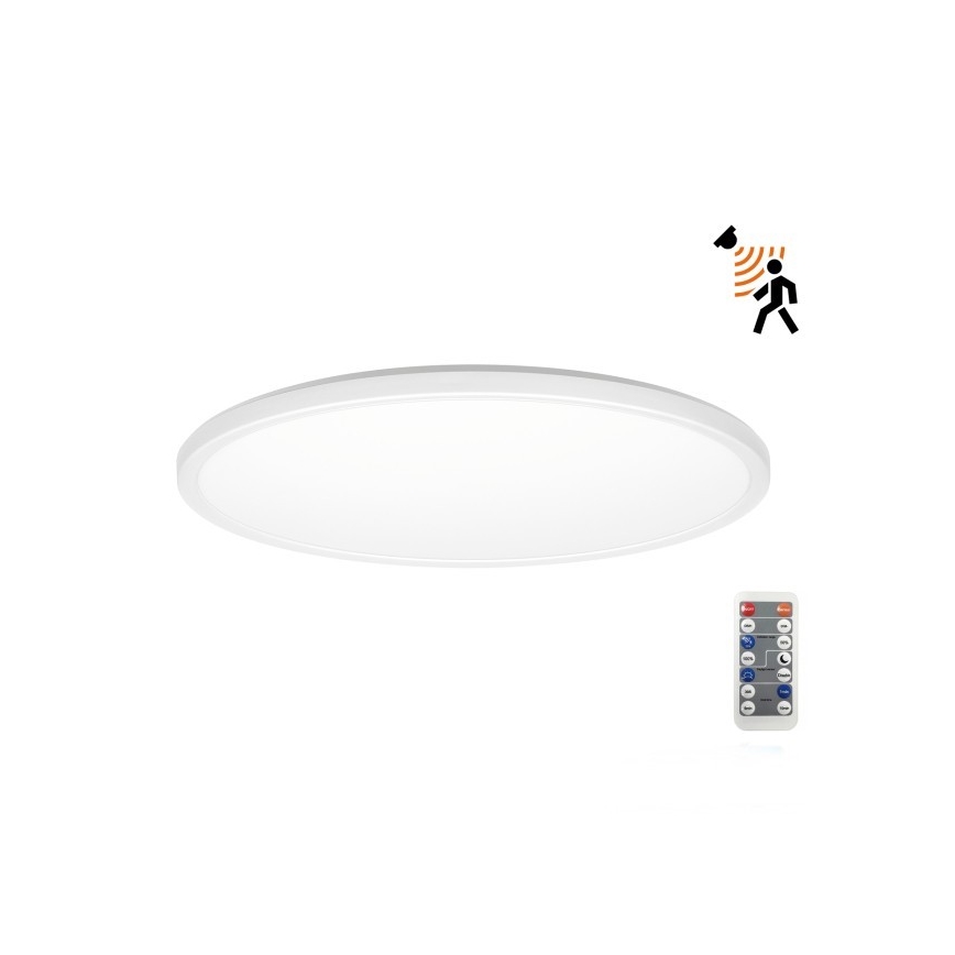 LED Svjetiljka za kupaonicu sa senzorom za pokret i dan/noć NIVERA LED/18W/230V IP54 3000/4000/6000K pr. 30 cm bijela + daljinski upravljač