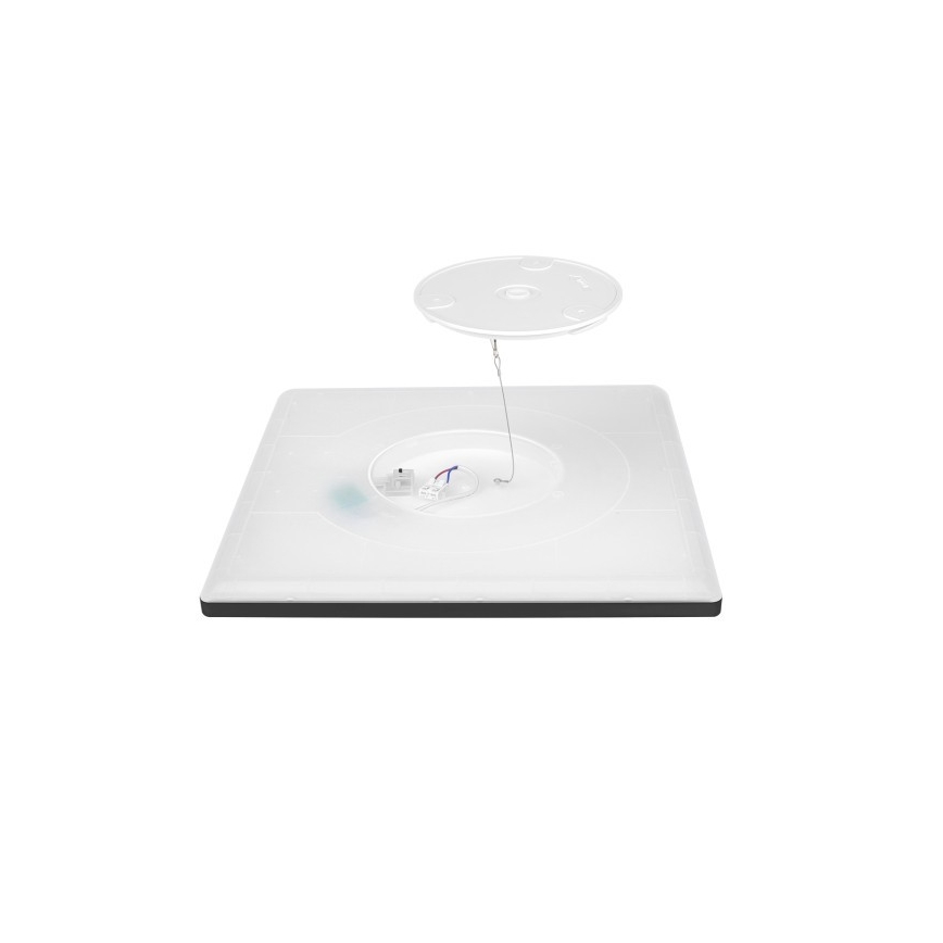 LED Svjetiljka za kupaonicu sa senzorom za pokret i dan/noć NIVERA LED/24W/230V IP54 3000/4000/6000K 30x30 cm crna + daljinski upravljač