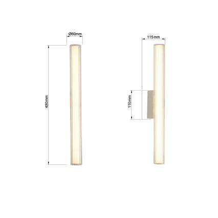 LED kupaonsko osvjetljenje za ogledalo LINEA LED/8W/230V 3000/4000/6000K IP44 45 cm bijela