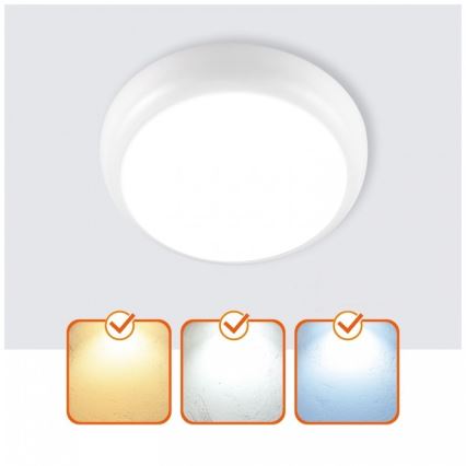 LED stropna svjetiljka za kupaonicu DEFENDER LED/12/18/24W/230V 3000/4000/6500K IP65 promjer 30 cm bijela
