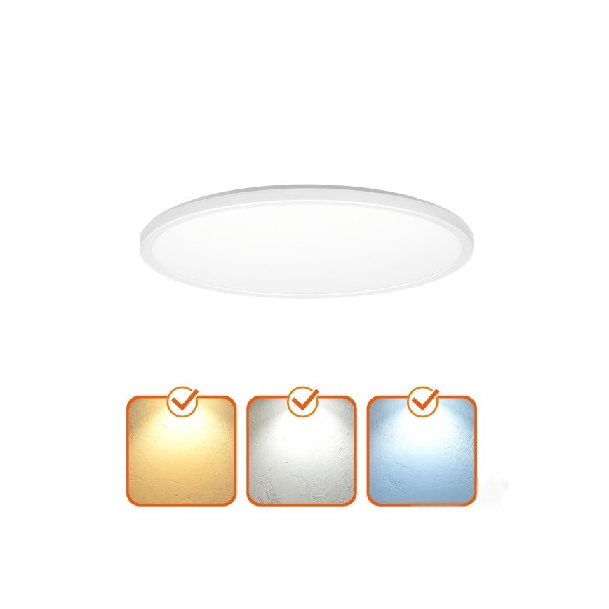 LED svjetiljka za kupaonicu s senzorom pokreta i sumraka NIVERA LED/12W/230V IP54 3000/4000/6000K promjer 22,5 cm bijela + daljinski upravljač