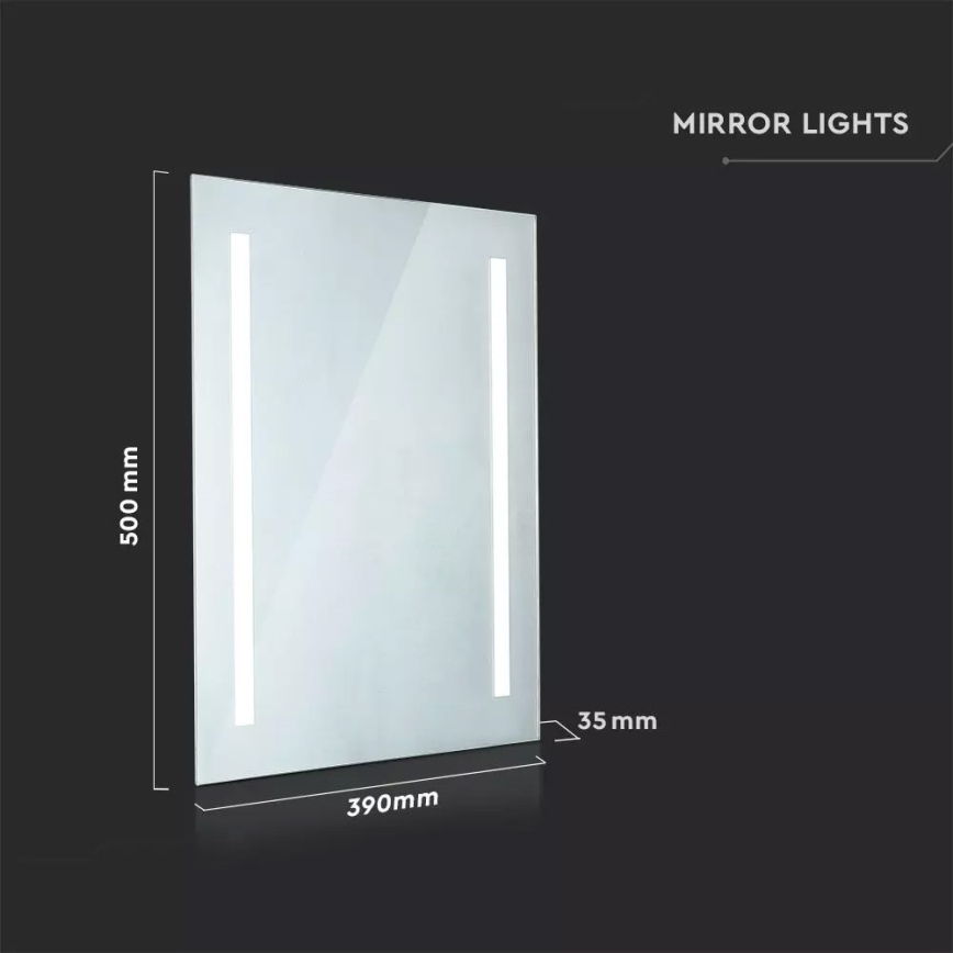 LED Kupaonsko grijano ogledalo s pozadinskim osvjetljenjem LED/17W/230V IP44
