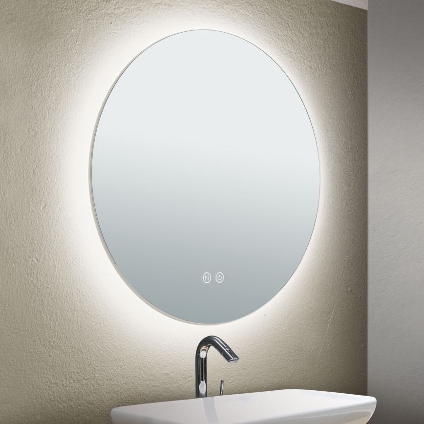 LED Kupaonsko grijano zidno ogledalo s pozadinskim osvjetljenjem FOCUS LED/18W/230V 3000/4200/6000K pr. 45 cm IP44