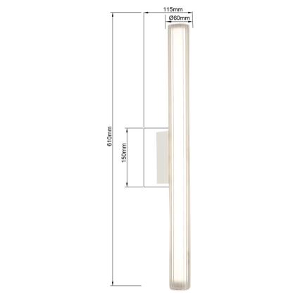 LED osvjetljenje za kupaonsko ogledalo LINEA, 12 W, 230 V, 3000/4000/6000 K, IP44, 61 cm, bijela