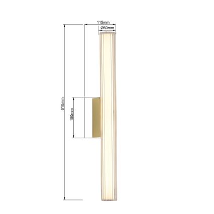 LED osvjetljenje za kupaonsko ogledalo LINEA LED/12W/230V 3000/4000/6000K IP44 61 cm zlatna