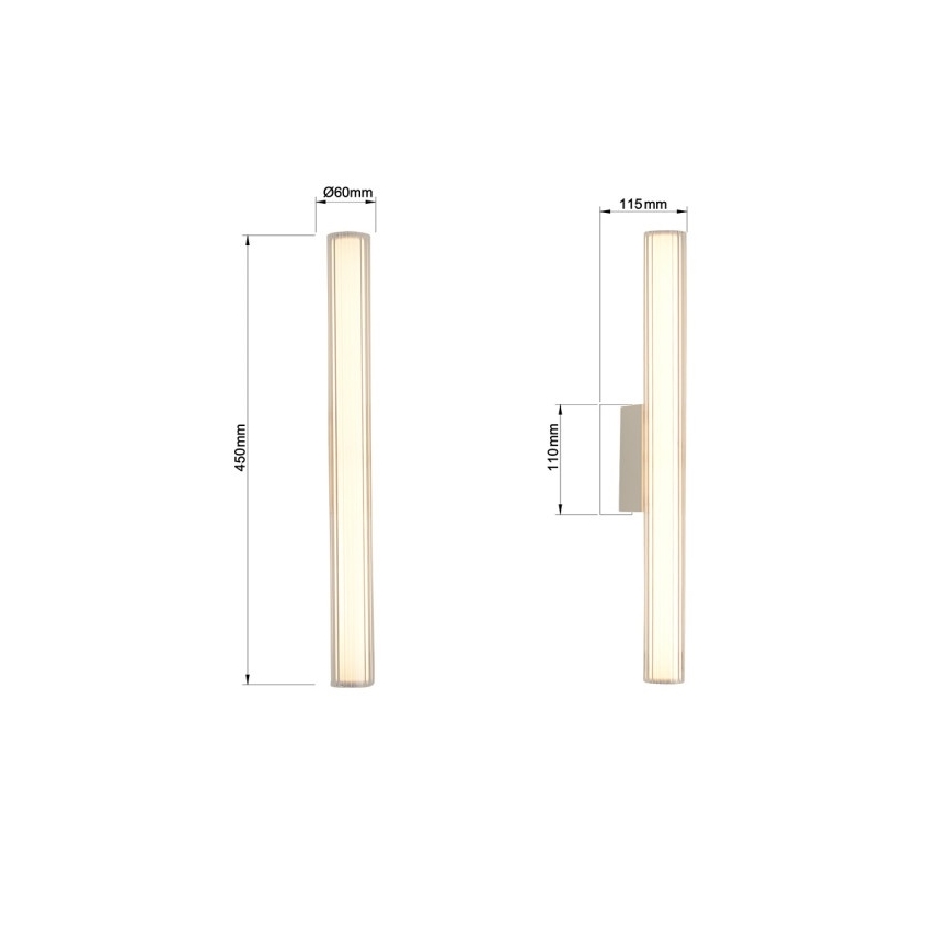 LED kupaonsko osvjetljenje za ogledalo LINEA LED/8W/230V 3000/4000/6000K IP44 45 cm matni krom