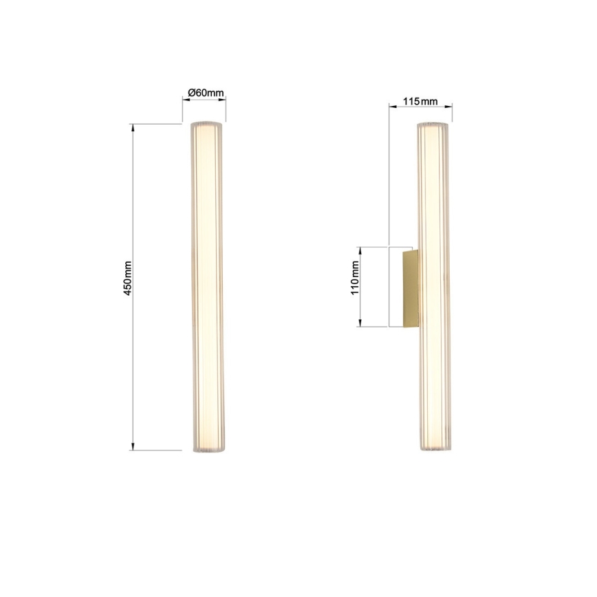 LED svjetlo za kupaonsko ogledalo LINEA LED/8W/230V 3000/4000/6000K IP44 45 cm zlatno
