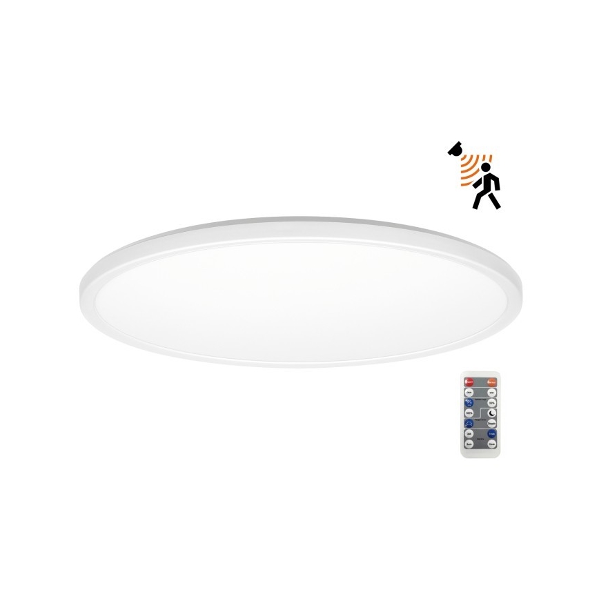 LED kupaonsko svjetlo sa senzorom pokreta i sumraka NIVERA LED/32W/230V IP54 3000/4000/6000K promjer 42 cm bijela + daljinski upravljač