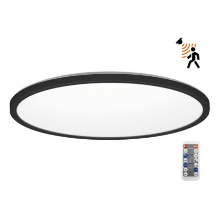 LED kupaonsko svjetlo sa senzorom pokreta i sumraka NIVERA LED/32W/230V IP54 3000/4000/6000K promjer 42 cm crna + daljinski upravljač