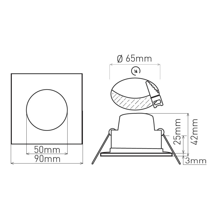 LED Stropna kupaonska svjetiljka BONO LED/5W/230V 4000K IP65 crna