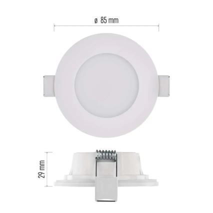 LED Stropna kupaonska svjetiljka LORI LED/4,5W/230V IP65 2700/4000K promjer 8,5 cm bijela