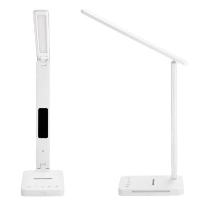 LED stolna lampa s mogućnošću prigušivanja, bežičnim QI punjenjem, zaslonom i USB priključkom LED/7W/230V 3000-6000K bijela