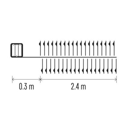 LED  lanac 100xLED/3xAA 2,7m topla bijela