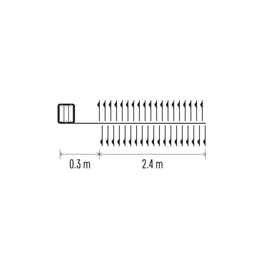 LED  lanac 100xLED/3xAA 2,7m topla bijela