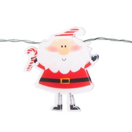 LED lanac 10xLED/2xAA 1,35 m topla bijela santa