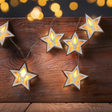 LED  lanac 10xLED/2xAA 1,8m topla bijela