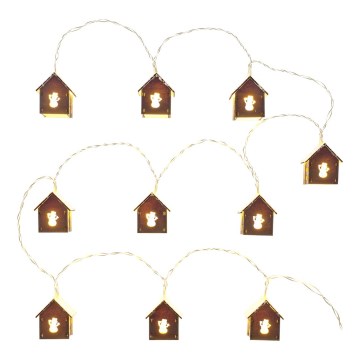 LED lanac 10xLED/2xAA, 2,3 m, topla bijela