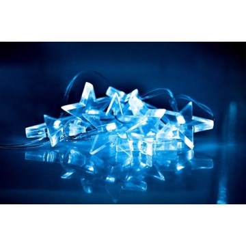 LED lanac 10xLED/2xAA 2,5m plava