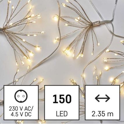 LED lanac 150xLED/5,35m topla bijela