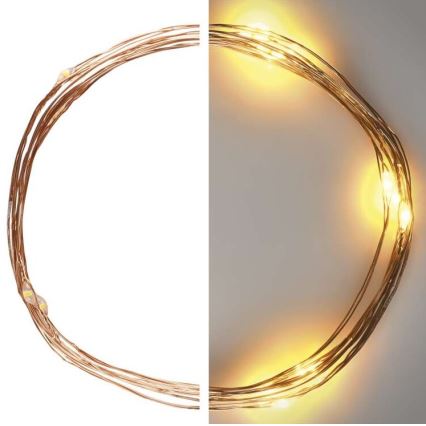 LED lanac 20xLED/2,4m topla bijela