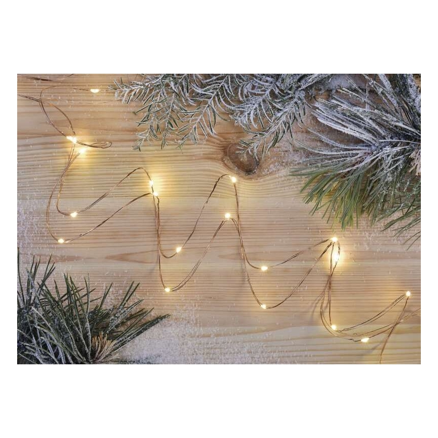 LED lanac 20xLED/2,4m topla bijela