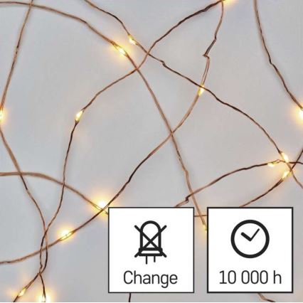 LED lanac 20xLED/2,4m topla bijela