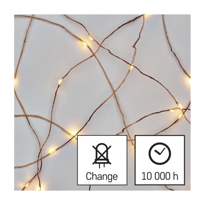 LED lanac 20xLED/2,4m topla bijela