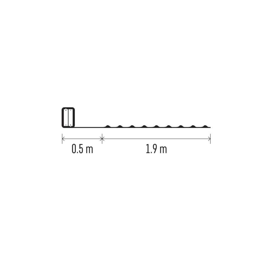 LED lanac 20xLED/2,4m topla bijela