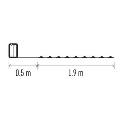 LED  lanac 20xLED/2xAA 2,4m višebojan