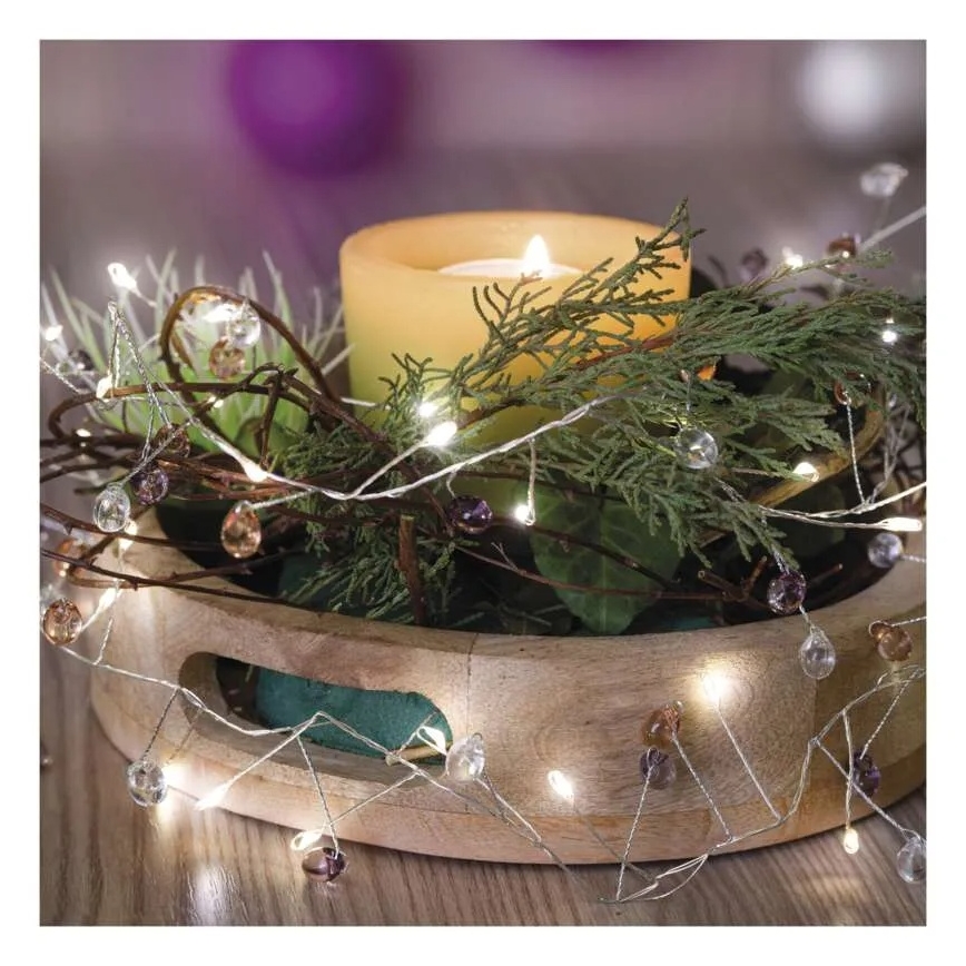 LED  lanac 40xLED/3xAA 1,5 m toplo bijela