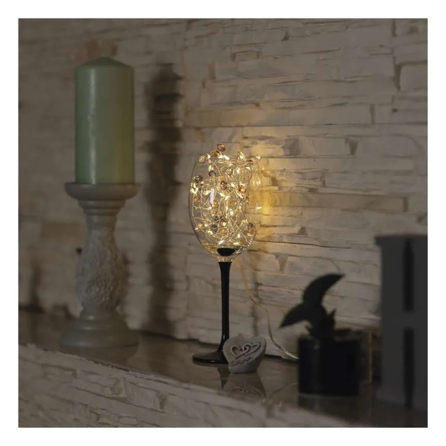 LED  lanac 40xLED/3xAA 1,5 m toplo bijela