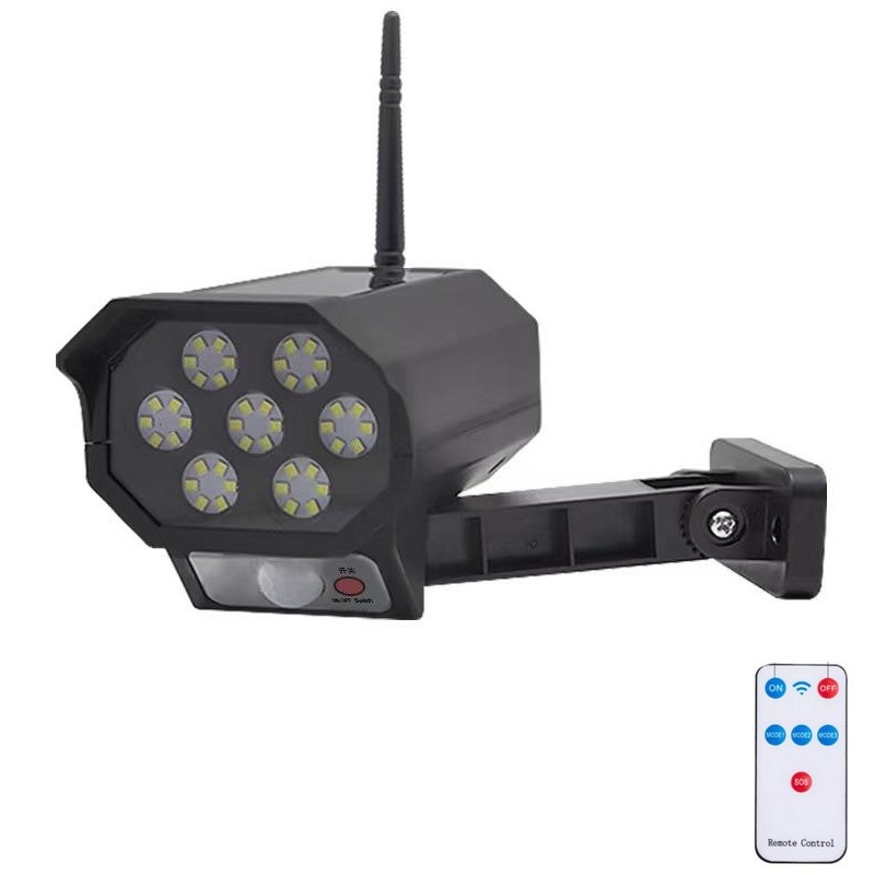 LED Lažna sigurnosna kamera sa senzorom i sa solarnim panelom LED/5W/5,5V 800 mAh IP65 + daljinski upravljač