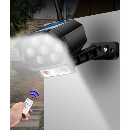 LED Lažna sigurnosna kamera sa senzorom i sa solarnim panelom LED/5W/5,5V 800 mAh IP65 + daljinski upravljač