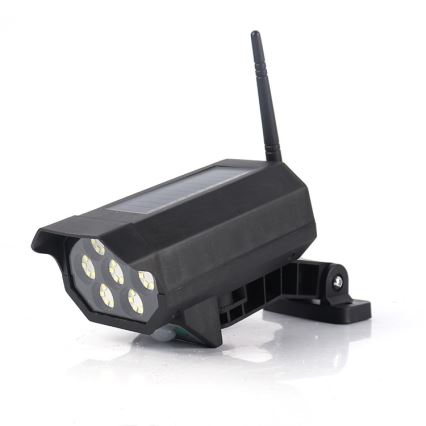 LED Lažna sigurnosna kamera sa senzorom i sa solarnim panelom LED/5W/5,5V 800 mAh IP65 + daljinski upravljač
