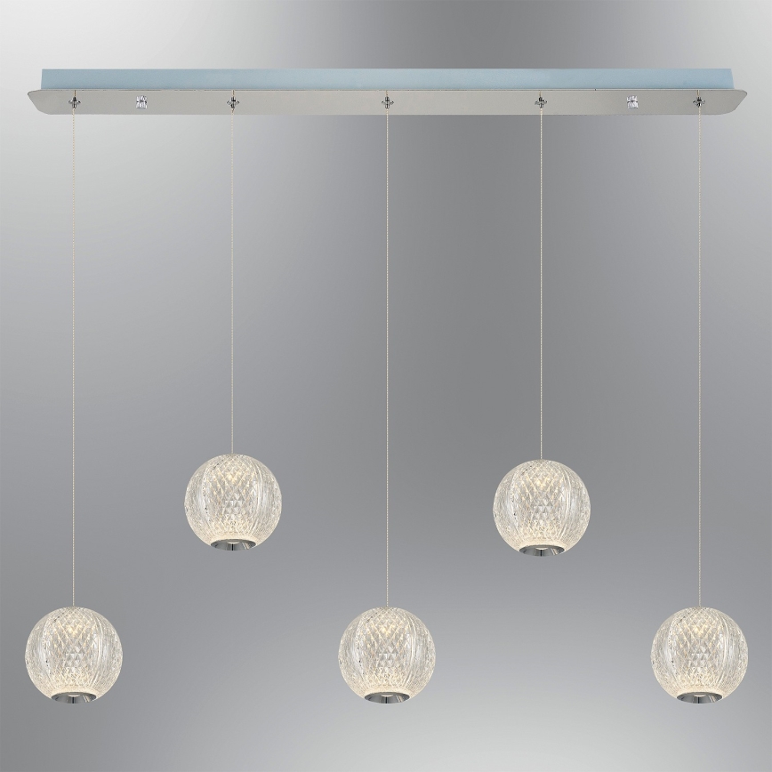 LED Luster CREMONA 5xLED/5W/230V 3000K matni krom