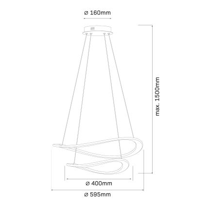 LED luster na kabelu CASHMERE LED/75W/230V Ø 59,5 cm bijela
