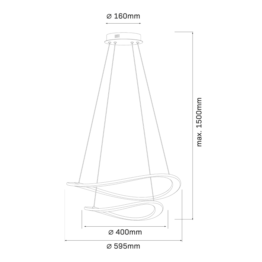 LED luster na kabelu CASHMERE LED/75W/230V Ø 59,5 cm bijela