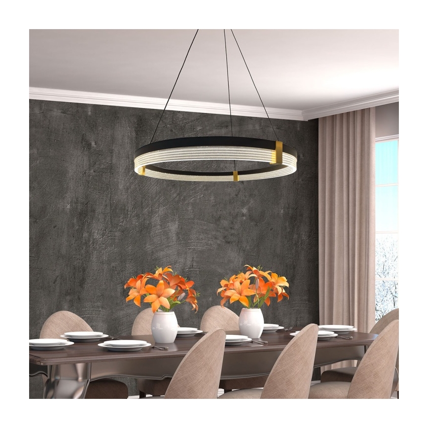 LED luster na kabelu TRIANGLE LED/40W/230V 3000/4000/6000K, promjer 60 cm, crne boje
