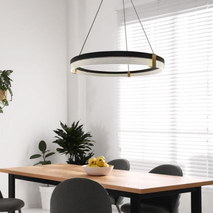 LED luster na kabelu TRIANGLE LED/40W/230V 3000/4000/6000K, promjer 60 cm, crne boje