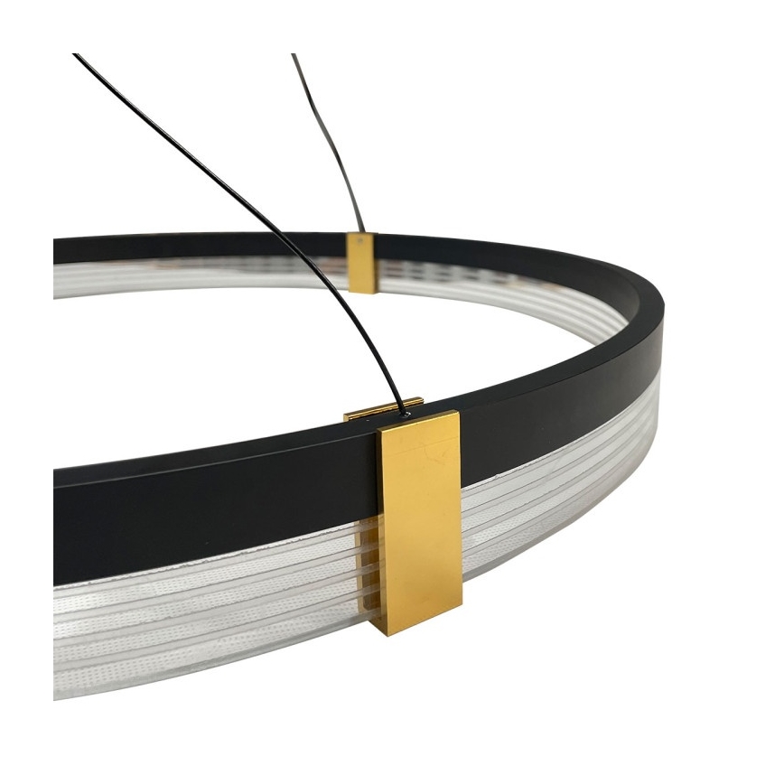 LED luster na kabelu TRIANGLE LED/40W/230V 3000/4000/6000K, promjer 60 cm, crne boje