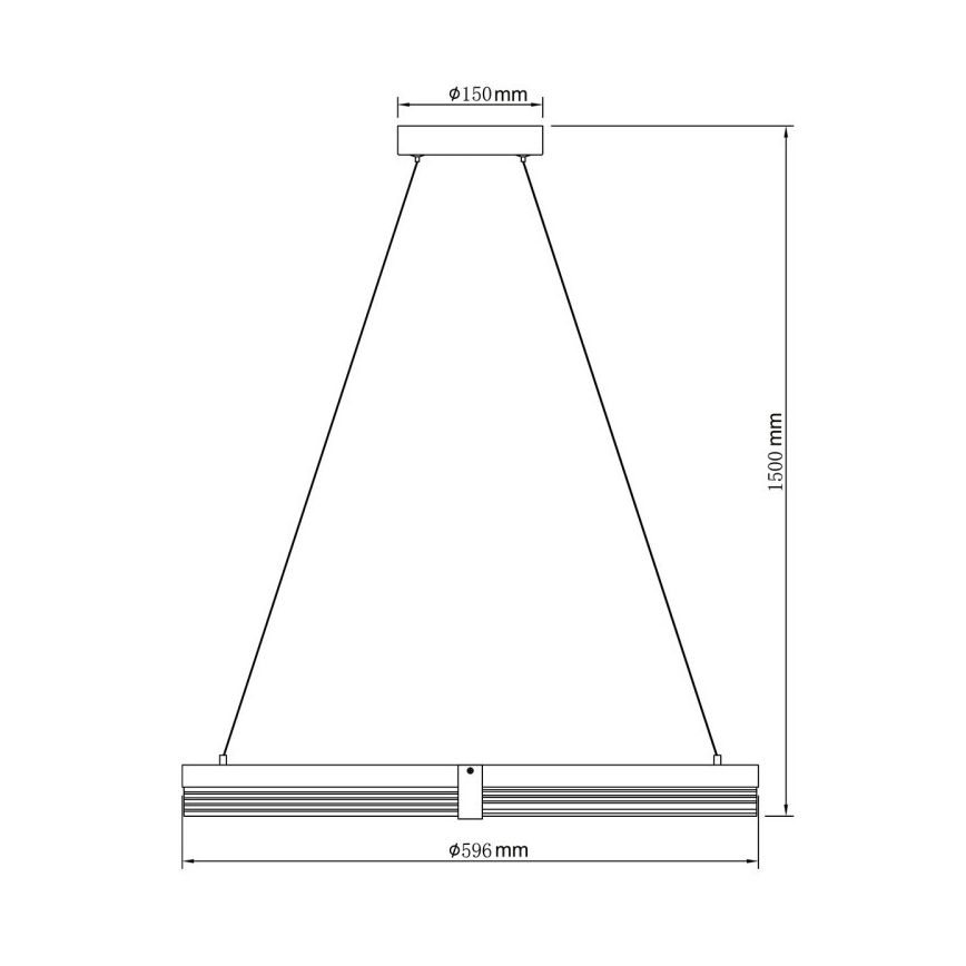 LED luster na kabelu TRIANGLE LED/40W/230V 3000/4000/6000K, promjer 60 cm, crne boje