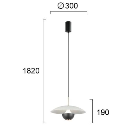 LED luster na kabelu VALIA LED/9W/230V siva/crna