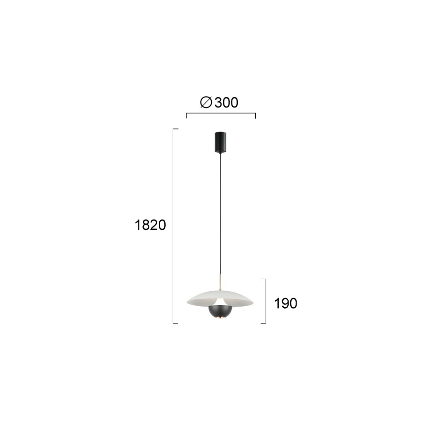 LED luster na kabelu VALIA LED/9W/230V siva/crna