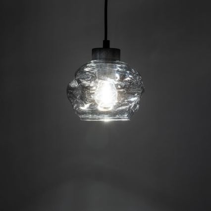LED luster na kabelu ZULIA 1xE27/15W/230V crna/zadimljena crna