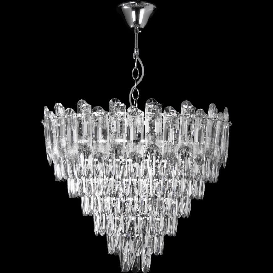 LED Luster na lancu 11xE27/60W/230V + 7xLED/6W pr. 60 cm sjajni krom