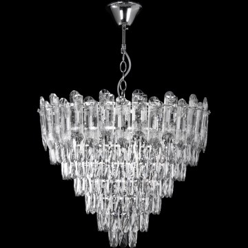 LED luster na lancu 11xE27/60W/230V + 7xLED/6W, promjer 60 cm, sjajni krom